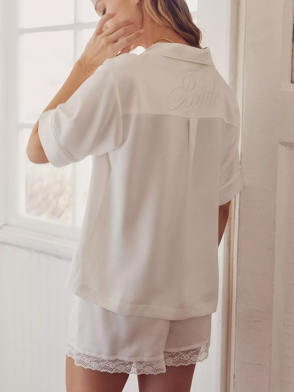 NWT! Flora Nikrooz Selena Bride Satin Short Pajama Set – Ivory – Size M
